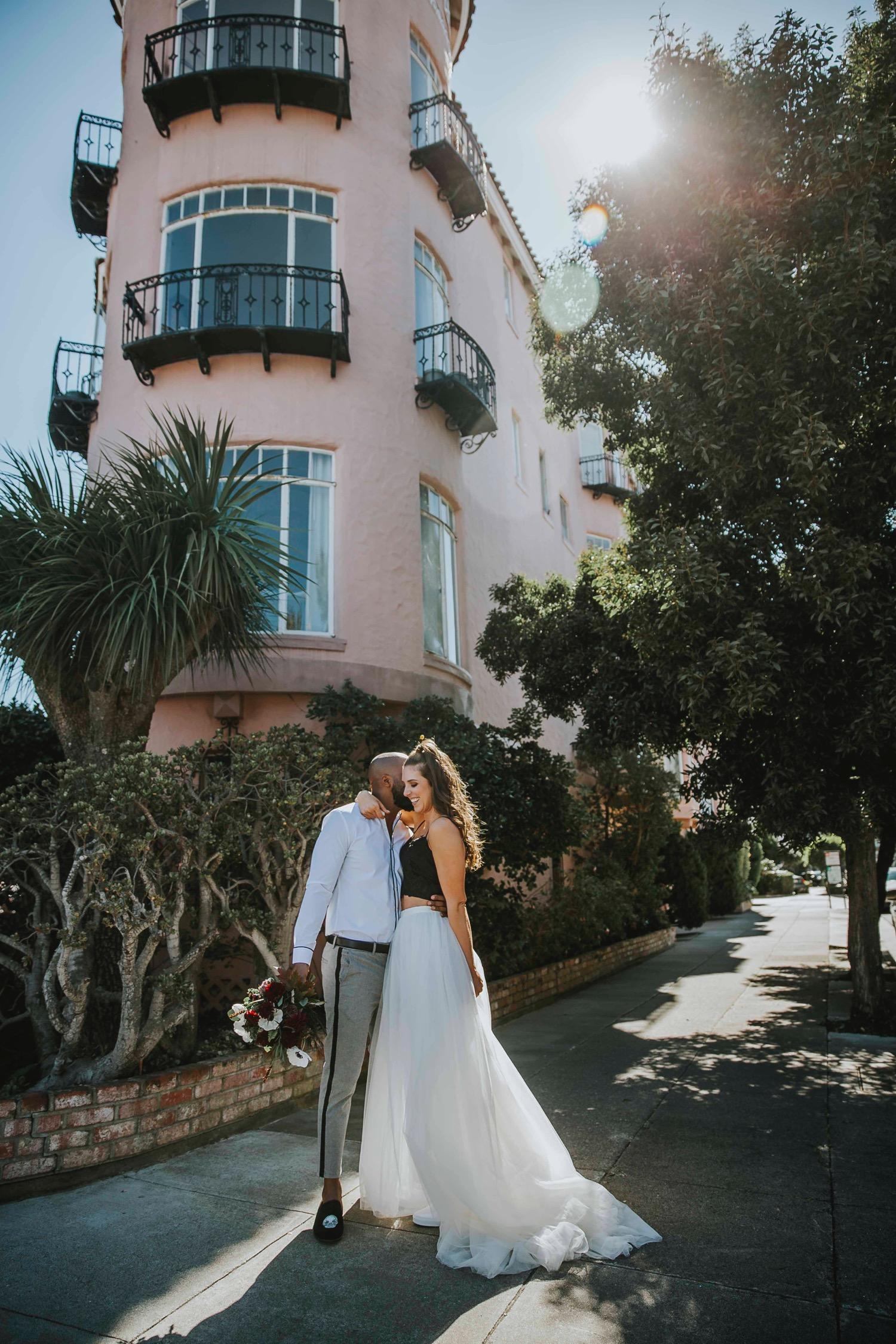 Rebecca Skidgel photography San Francisco California academy wedding photographer bride groom portraits laughing kissing love happy