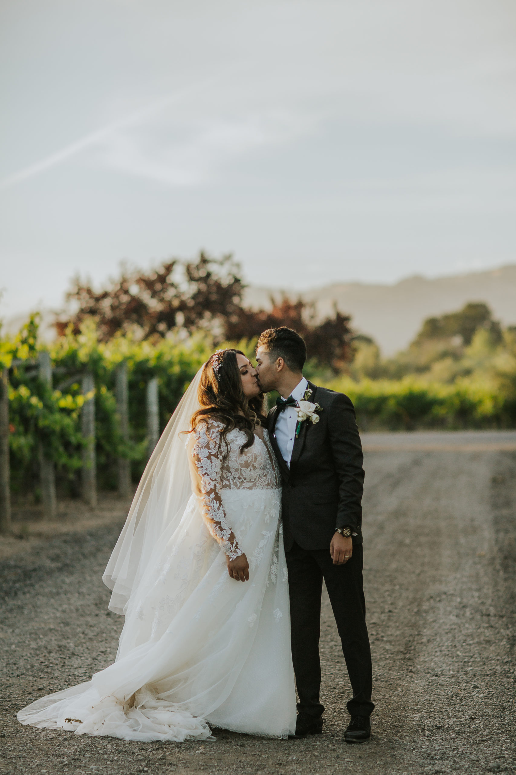 rebecca skidgel photography trentadue winery geyserville wedding photographer vineyards bride groom holding hands kissing