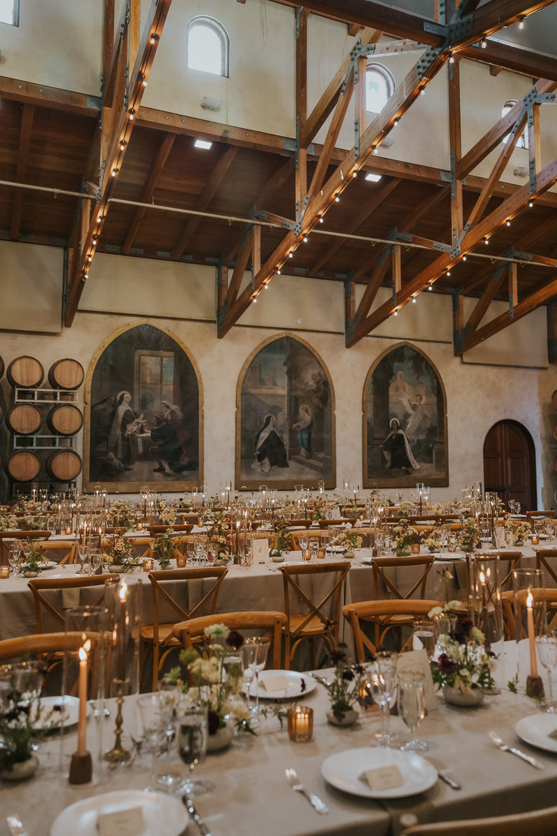 barrel room wedding reception at jacuzzi family winery in sonoma california